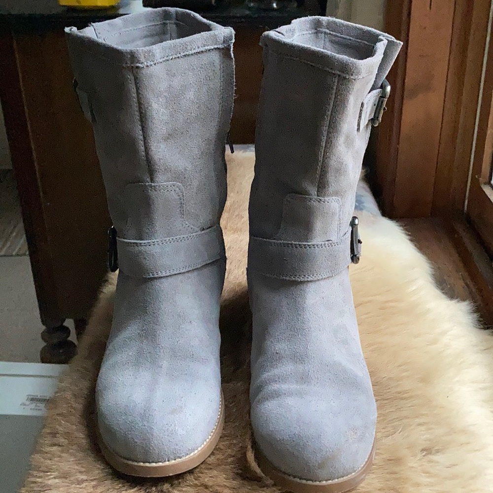 Grey Suede Boots